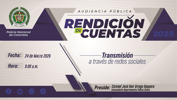 Rendici&oacute;n de cuentas Departamento de polic&iacute;a Choc&oacute; 