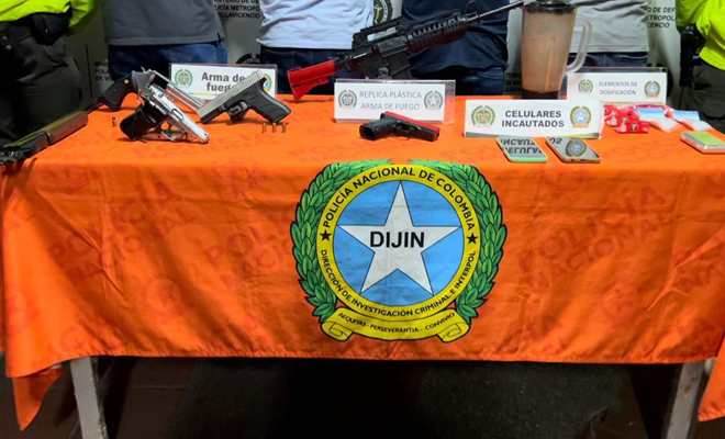 Cuatro hombres fueron capturados por fabricación, tráfico o porte de armas de fuego y tráfico de estupefacientes.