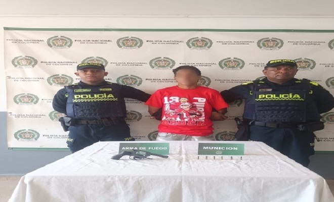 Capturado en flagrancia hombre con arma de fuego en Sabanalarga, Atl&aacute;ntico