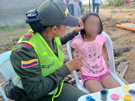 La Policía Metropolitana de Montería, junto a la Alcaldía de Cereté, desarrolló una jornada de Gestión Interinstitucional en el barrio El Descanso 