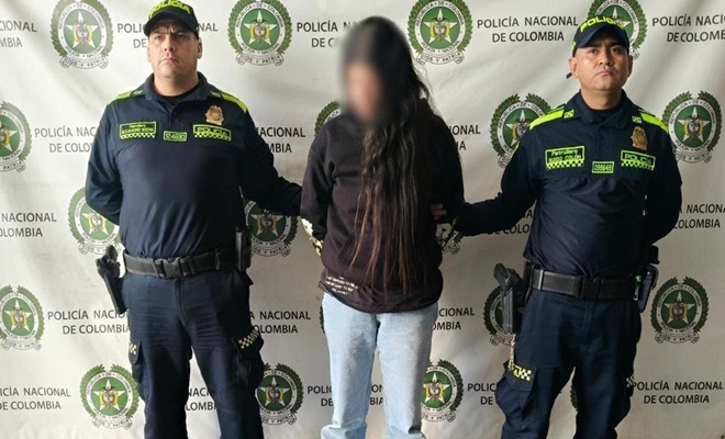 Mujer capturada en La Estrella  