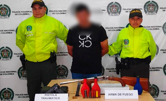 La Policía Nacional realiza la captura de un hombre quien tenía en su poder un arma de fuego tipo escopeta