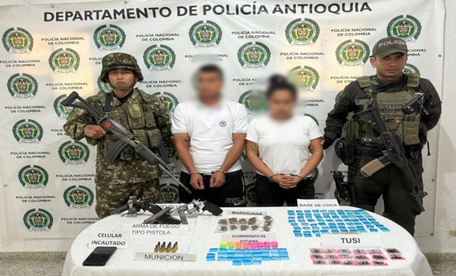 Acción policial en Abejorral deja dos capturados y la incautación de armas y estupefacientes