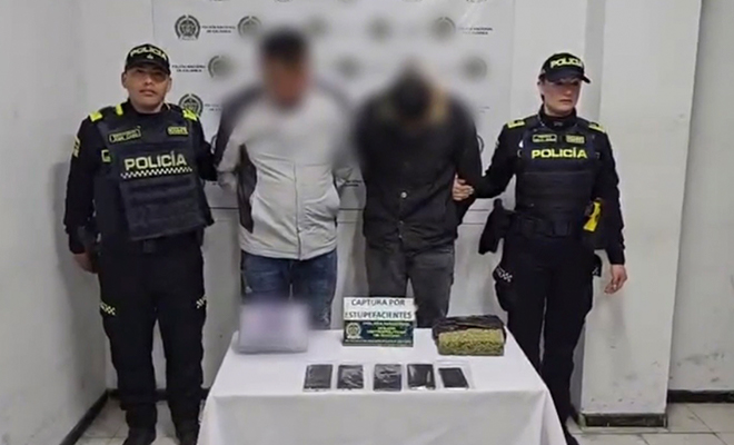 2 Uniformados, 2 capturados por trafico de estupefacientes.