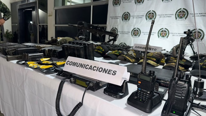 Elementos de comunicación incautados