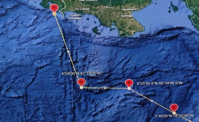 Foto ruta lancha interceptada