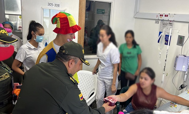 Policía Metropolitana de Neiva , se pone la camiseta con el acompañamiento de “Healing the Children” 