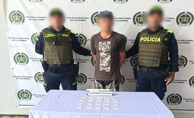 captura de una persona con presunta sustancia estupefaciente