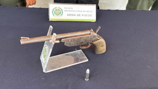 Policía Nacional, logra capturar un hombre con un arma de fuego artesanal