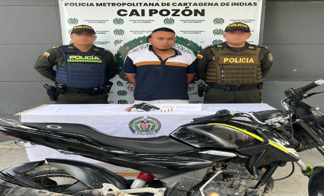 Caen tres presuntos homicidas en poder de una pistola y un revólver en el barrio el Pozón y el corregimiento de Pasacaballos