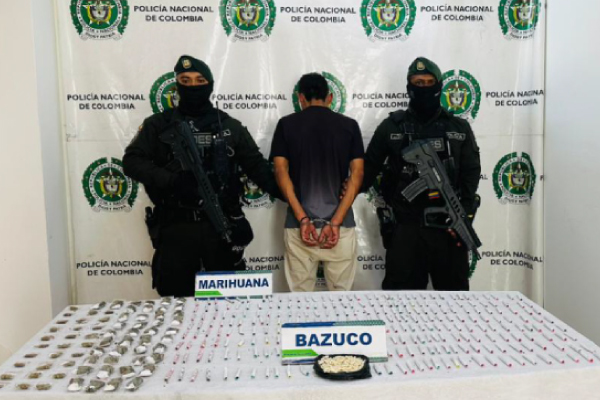 Capturado hombre con más de 640 dosis de estupefacientes en Bucaramanga