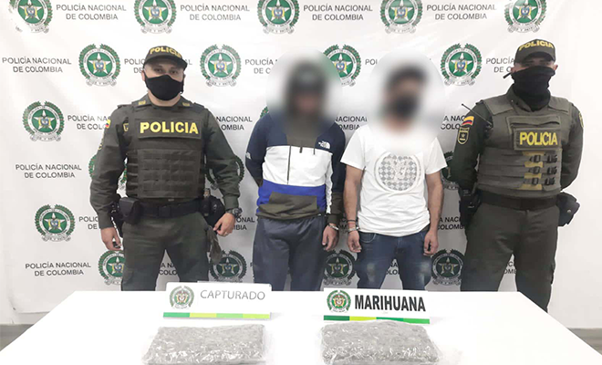 Dos capturados con sustancias estupefacientes en Itagüí