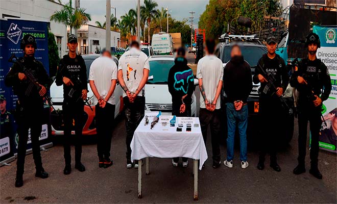 cinco capturados por la Polic&iacute;a Nacional