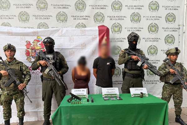 Dos personas capturadas por la Policía y Ejército por porte ilegal