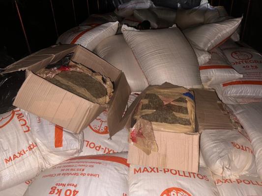 El alijo fue hallado al interior de un camión en la modalidad de ocultamiento