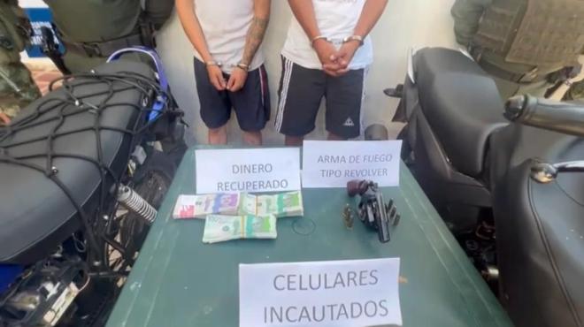 Elementos incautados y dinero recuperado