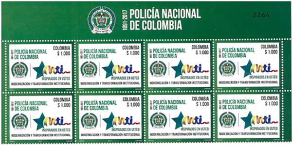 estampilla-postal.policia.colombia.proceso-modernizacion-institucional-mti