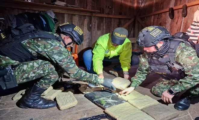 Policía y Ejército descubren caleta con marihuana 