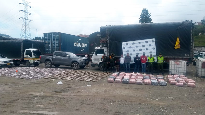 Capturados con 840 kilos de marihuana incautada en Antioquia