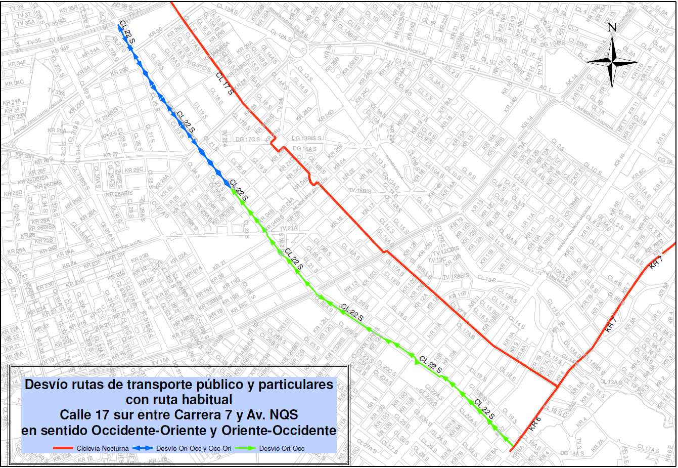 Secretaría Distrital de Movilidad-cierres viales-desvíos-Ciclovía-Nocturna- diciembre de 2016