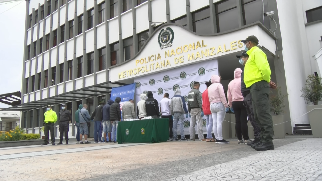 En desarrollo de la operación “AQUILES”, materializamos la captura de 14 personas en Manizales