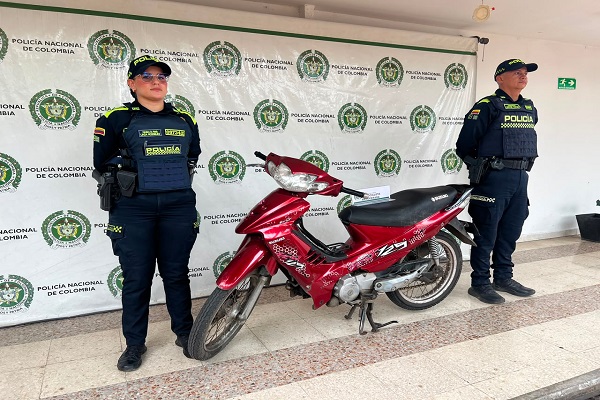 Recuperada motocicleta hurtada en el barrio Panorama de Neiva