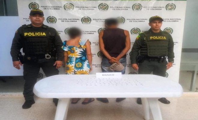 Policía Nacional captura en flagrancia a un hombre y una mujer por tráfico de estupefacientes