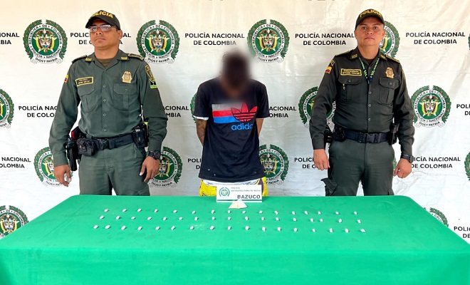 Gracias a información ciudadana se logra la captura de un hombre con bazuco