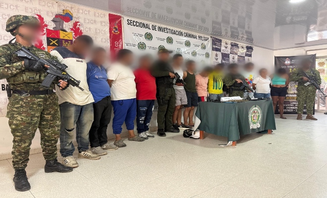 Caen 11 integrantes del Clan del Golfo en operaci&oacute;n Agamen&oacute;n en el sur de Bol&iacute;var