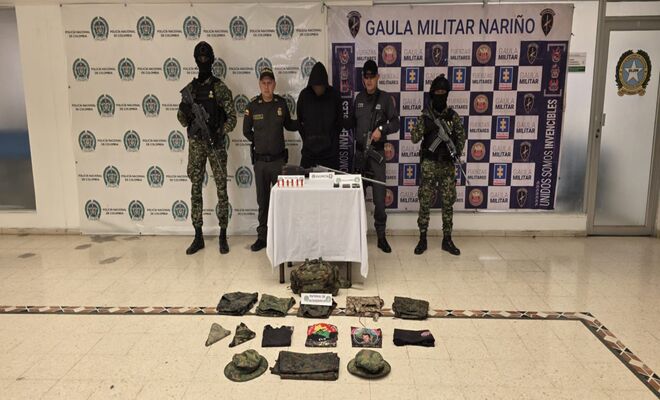 Capturada una persona por la polic&iacute;a nacional e incautado material belico en Mallama 