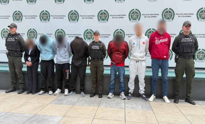 Una mujer y seis hombres integrantes del grupo delincuencial desarticulado 'Los selectivos'