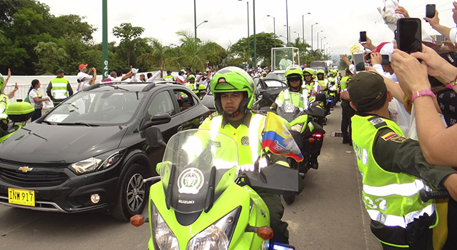 La Policía Nacional-garantizó-la visita apostólica-Su Santidad-Papa Francisco-a-Villavicencio