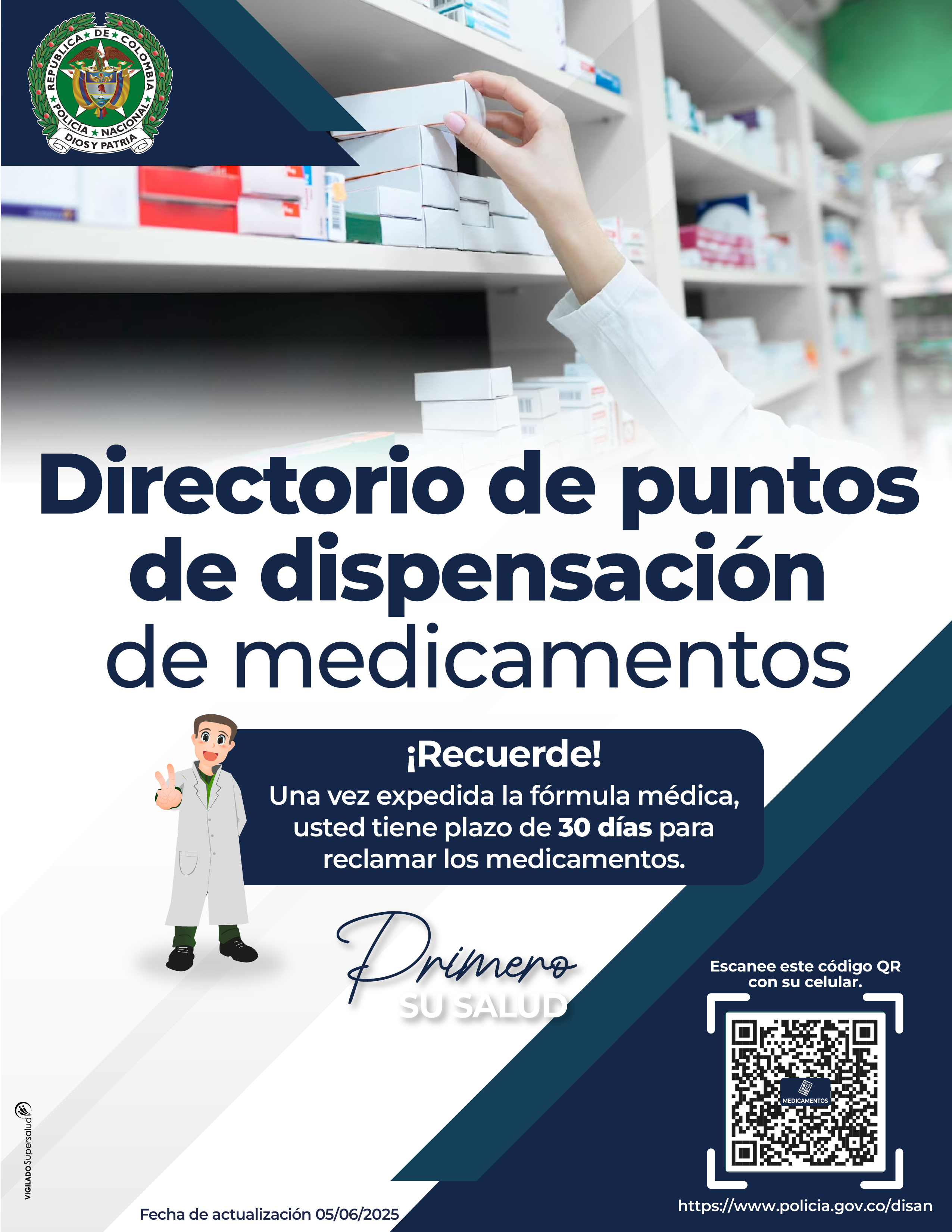 Directorio puntos de dispensación de medicamentos de la Dirección de Sanidad 2025