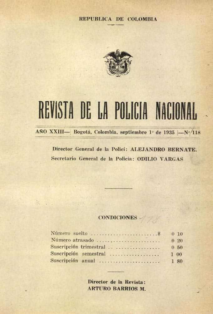 Portada de la Revista de la Polic&iacute;a