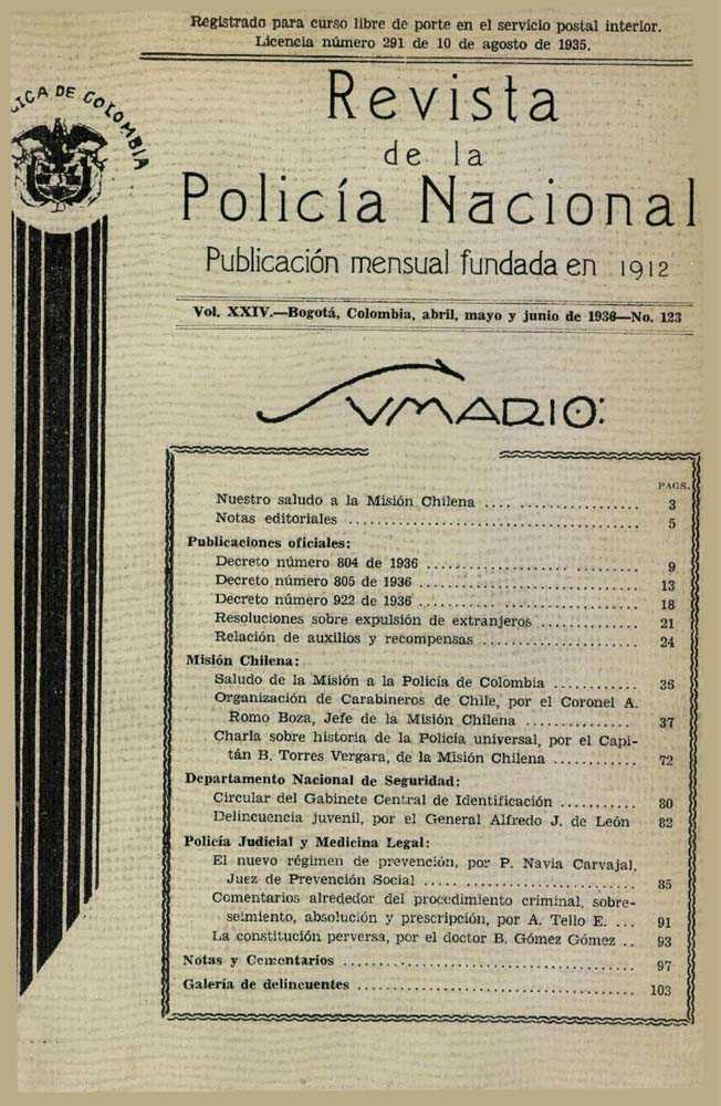 Portada de la Revista de la Polic&iacute;a
