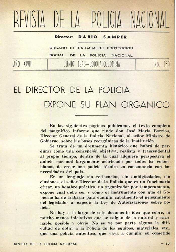 Portada de la Revista de la Polic&iacute;a