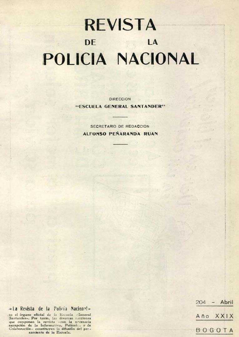 Portada de la Revista de la Polic&iacute;a