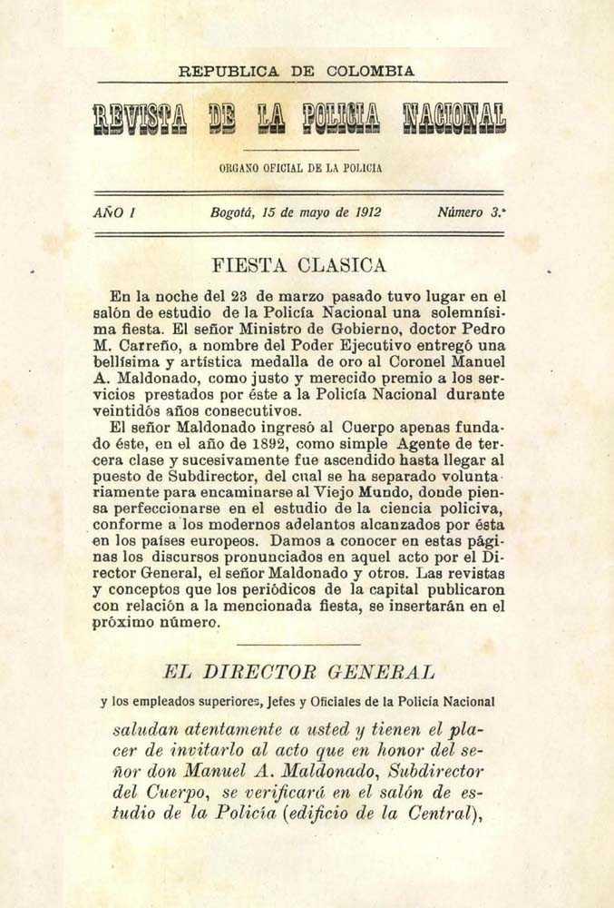 Portada de la Revista de la Polic&iacute;a