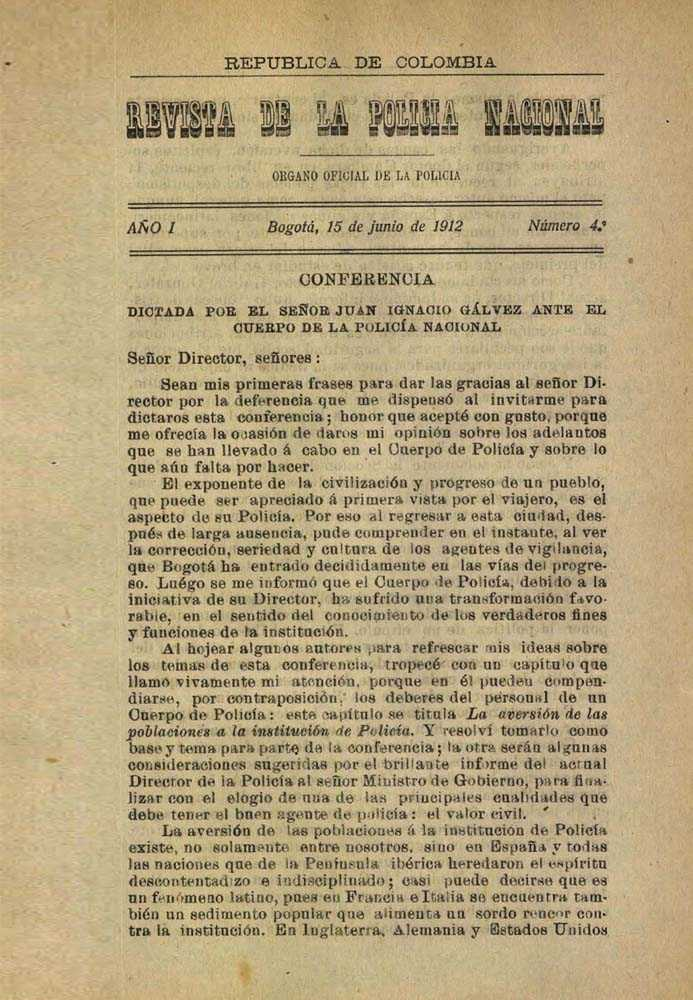 Portada de la Revista de la Polic&iacute;a