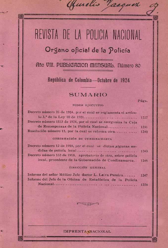 Portada de la Revista de la Polic&iacute;a