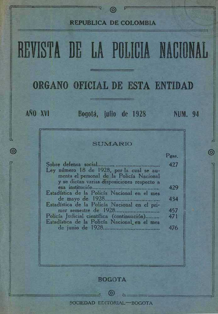 Portada de la Revista de la Polic&iacute;a