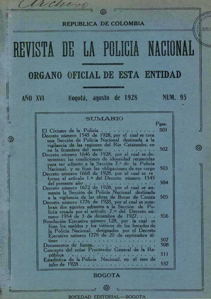 Portada de la Revista de la Polic&iacute;a