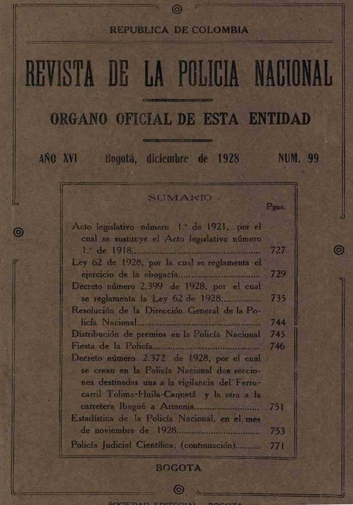 Portada de la Revista de la Polic&iacute;a