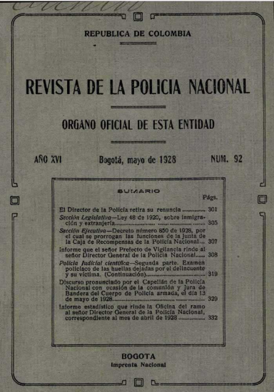Portada de la Revista de la Policía